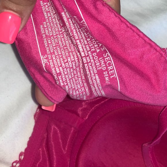 Victoria's Secret Body by Victoria Pink Lined Demi Bra Size 34C RGUC - Picture 3 of 3